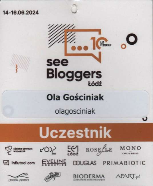 Identyfikator uczestniczki Oli Gościniak z SeeBloggers Łódź 2024