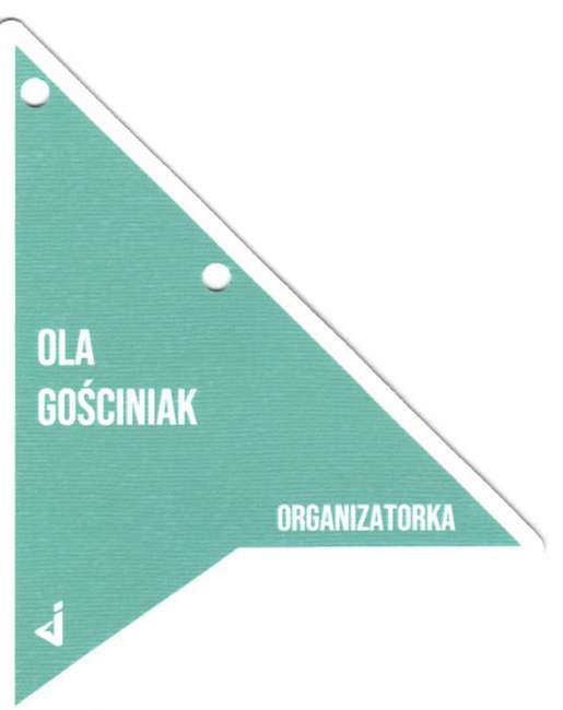 Identyfikator Oli Gościniak z oznaczeniem „organizatorka” konferencji GIRLBOSSKIE oraz gali Kursory Roku 2025