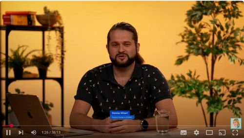 Kadr z partnerskiego materiału wideo na YouTube z Damianem Wizertem z ifirma.pl